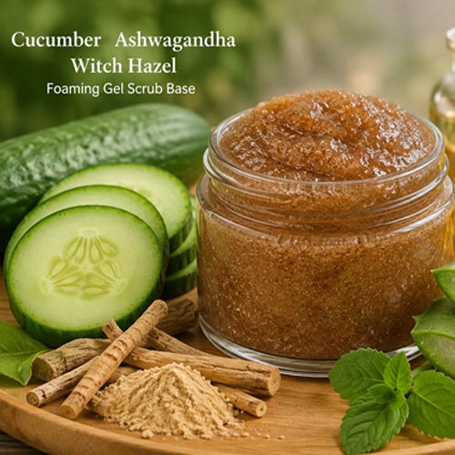 Cucumber Ashwagandha Witch Hazel Foaming Gel Scrub Base