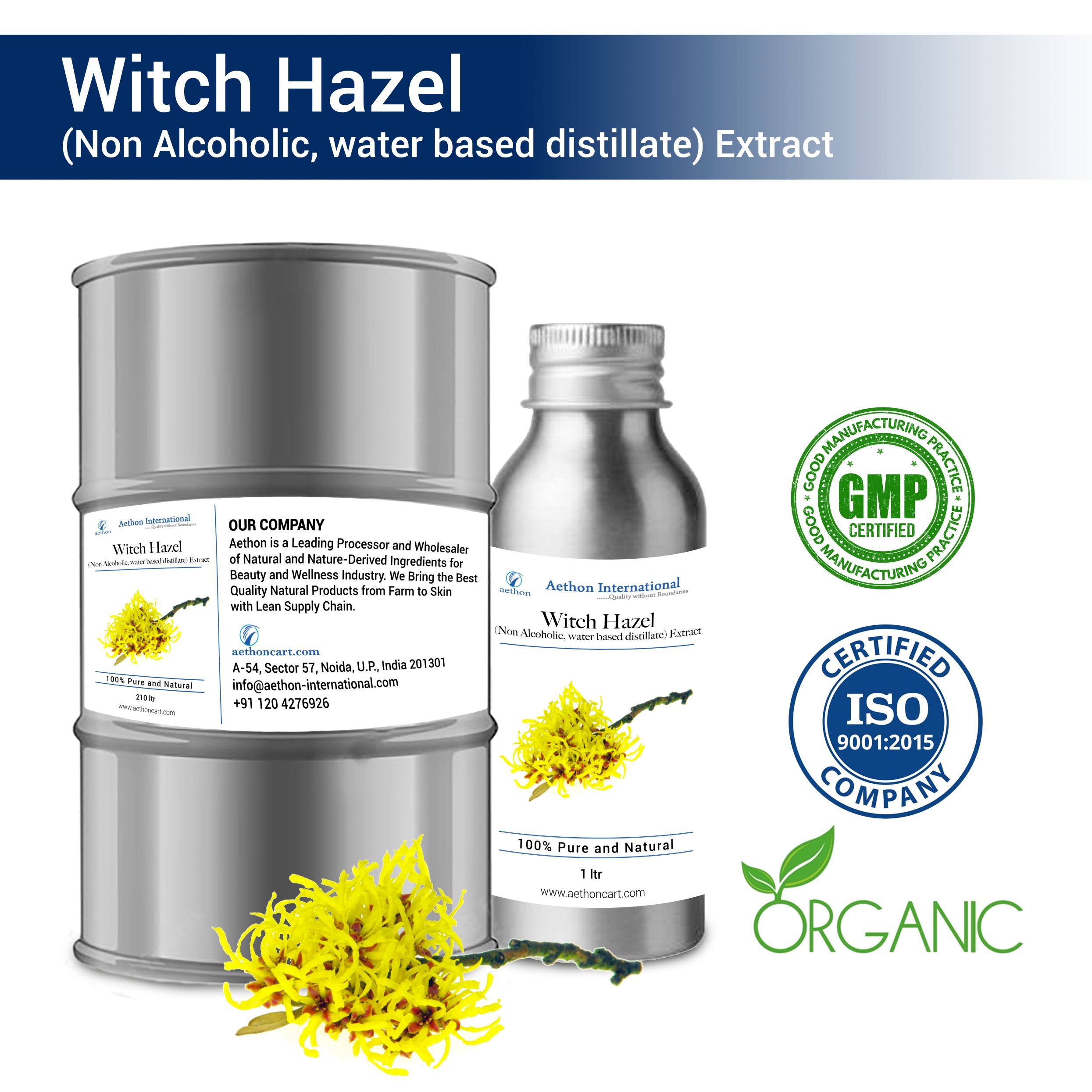Witch Hazel  (0% Alcohol, water distillate)