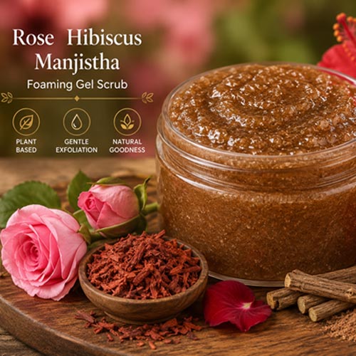 Rose Hibiscus Manjistha Foaming Gel Scrub
